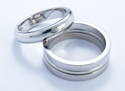Three section wedding rings